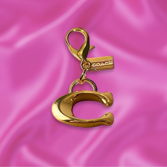 Coach Gold Metal Mini Signature C Bag Charm, Wristlet Charm, Zipper Pull,Keyring - Picture 1 of 3